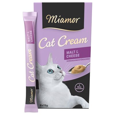 Miamor skanėstai katėms - salyklo ekstrakto kremas su sūriu, 6*15 g, Miamor Malt Cream with Cheese - papildoma nuotrauka 2