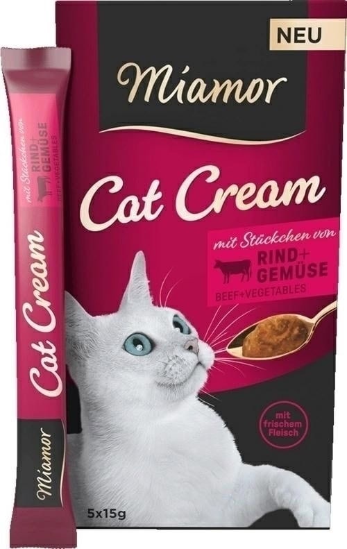 Miamor skanėstai katėms - jautienos ir daržovių kremas, 5*15 g, Miamor Cat Cream - papildoma nuotrauka 2
