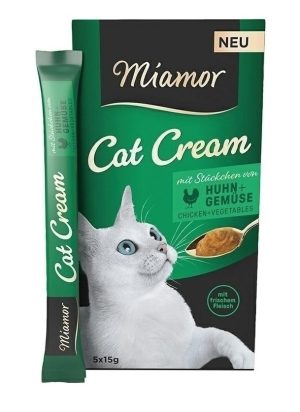 Miamor skanėstai katėms - vištienos ir daržovių kremas, 5*15 g, Miamor Cat Cream