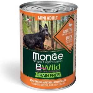 Monge BWild begrūdžiai konservai šunims su antiena, moliūgu ir cukinija, 400 g - papildoma nuotrauka 2