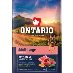 Ontario Adult Large Beef and Brown Rice, 12 kg, pašaras didelių veislių šunims su jautiena ir rudaisiais ryžiais