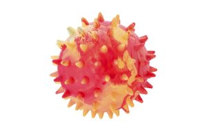 Žaislas šuniui - Guminis kvepiantis dygliuotas kamuoliukas, 7,5 cm