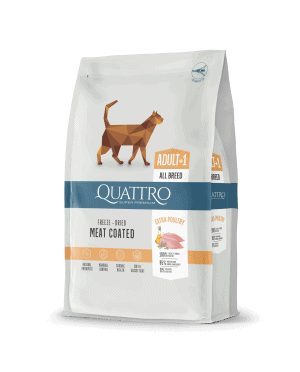 QUATTRO Extra Poultry su paukštiena sausas kačių pašaras, 1,5kg