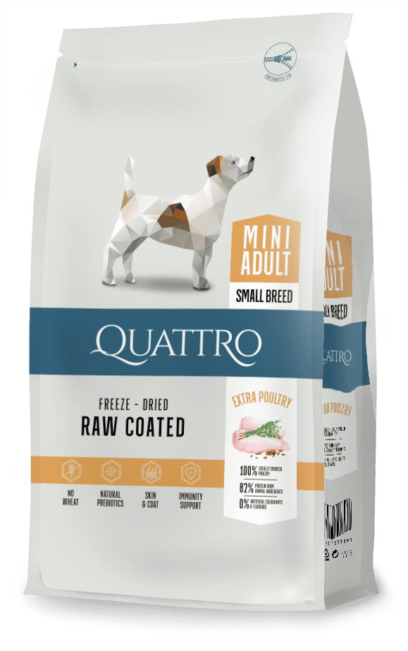 QUATTRO Mini Poultry su paukštiena sausas mažų veislių šunų pašaras, 7kg
