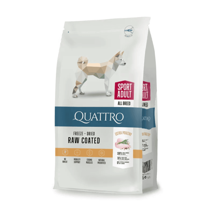 QUATTRO Sport su paukštiena sausas aktyvių šunų pašaras, 12kg