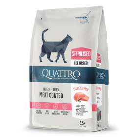 QUATTRO Sterilised su paukštiena sausas sterilizuotų kačių pašaras, 1,5kg