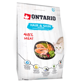 Sausas maistas kačių kailiui ir odai, 1 kg, Ontario Cat Hair & Skin