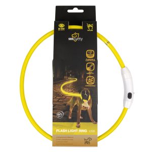 Šviečiantis antkaklis šunims, SEECURITY, nailoninis, USB, geltonas, 65 cm - papildoma nuotrauka 3