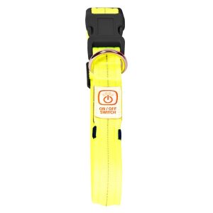 Šviečiantis ir šviesą atspindintis antkaklis šunims, SEECURITY, nailoninis, USB, geltonas, 50 cm - papildoma nuotrauka 2