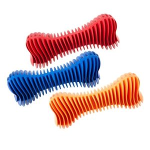 Žaislas šuniui - Guminis kvepiantis kaulas dantų priežiūrai, 18,5 cm, Dent-a-Chew Ribbed Bone Extra-Large - papildoma nuotrauka 2