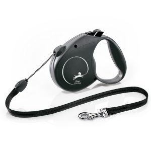 FLEXI pavadėlis šunims Standard M Cord virvinis 5m, juodas