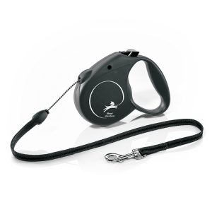 FLEXI pavadėlis šunims Standard S Cord virvinis 5m, juodas